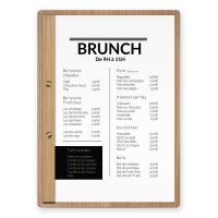 Porte-menu - Vis + Barre longue - Bois - Gauche - Simple