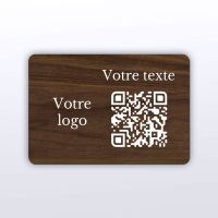 Plaque rectangle noyer - plaque qr code