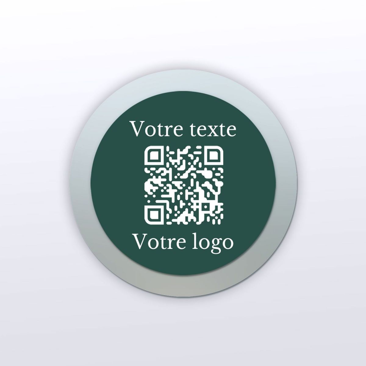 Plaque QR Code - Rond - Plexi + couleur - QR Code en plexiglass