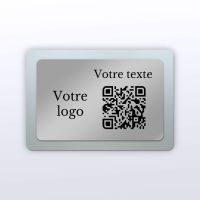 Plaque rectangle plexi inox - plaque qr code plexiglass aspect givré