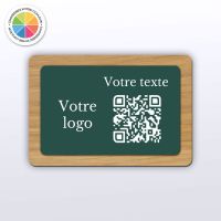 Plaque rectangle chêne couleur - plaque qr code