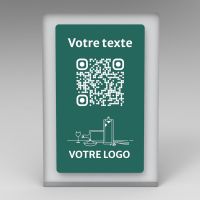Présentoir incliné givré couleur rectangle - Support QR Code en plexiglass pour restaurant