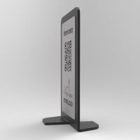Présentoir vertical noir aspect inox rectangle - Support QR Code en plexiglass pour restaurant