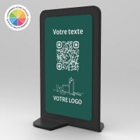 Présentoir vertical noir couleur rectangle - Support QR Code en plexiglass pour restaurant