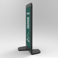 Présentoir vertical noir couleur rectangle - Support QR Code en plexiglass pour restaurant