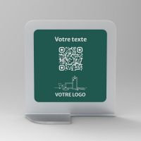 Présentoir vertical givré couleur carré - Support QR Code en plexiglass pour restaurant