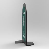 Présentoir vertical noir couleur arrondi - Support QR Code en plexiglass pour restaurant