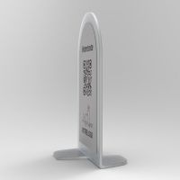 Présentoir vertical givré aspect inox arrondi - Support QR Code en plexiglass pour restaurant