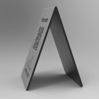 Présentoir chevalet aspect inox rectangle - Support QR Code en plexiglass pour restaurant