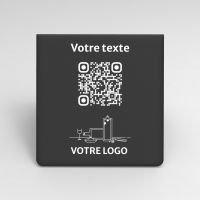 Présentoir chevalet noir carré - Support QR Code en plexiglass pour restaurant