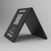 Présentoir chevalet noir carré - Support QR Code en plexiglass pour restaurant