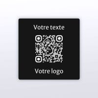 Sticker carré noir gravure blanche - Autocollant QR code