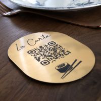 Sticker ovale noir gravure blanche - Autocollant QR code