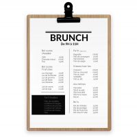 Planche et porte-menu en bois pour les restaurants, hôtels, et cafés