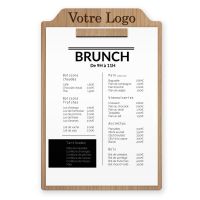 Planche et porte-menu en bois pour les restaurants, hôtels, et cafés