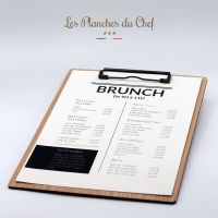 Planche et porte-menu en bois pour les restaurants, hôtels, et cafés