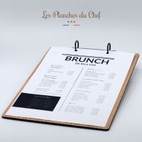 Planche et porte-menu en bois pour les restaurants, hôtels, et cafés