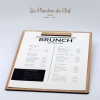 Porte menu et planche en bois pour restaurant et hotel
