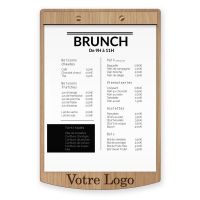 Porte-menu - Vis + Barre longue - Bois - Haut - Logo bas arrondi