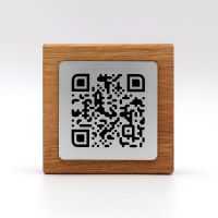 Aspect inox - Totem - QR Code - Carré - Bois