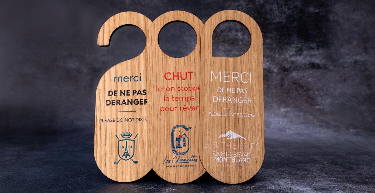accroche porte en bois pour les hôtels