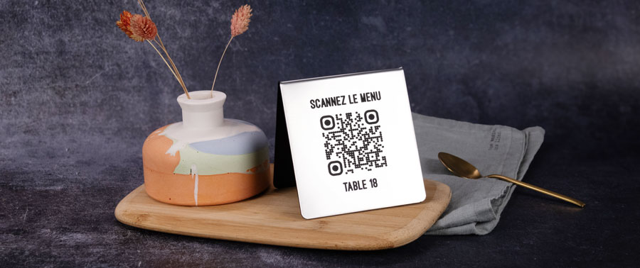 Pr&eacute;sentoir chevale pour QR Code