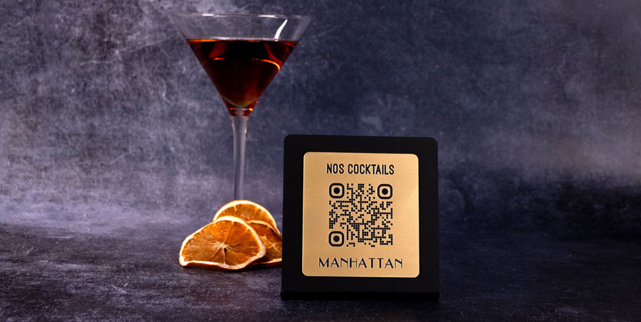 Presentoir qr code incline plexiglas