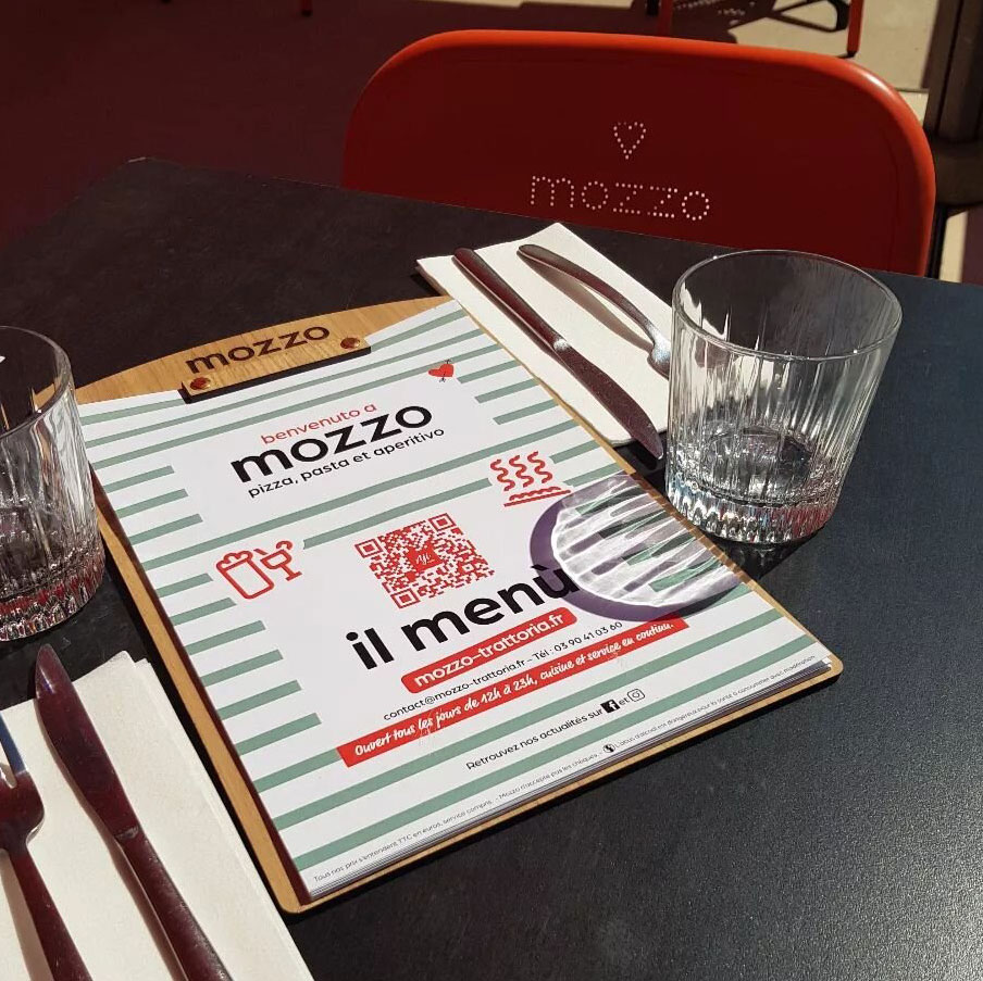 Porte menu restaurant pour le Mozzo &agrave; Strasbourg
