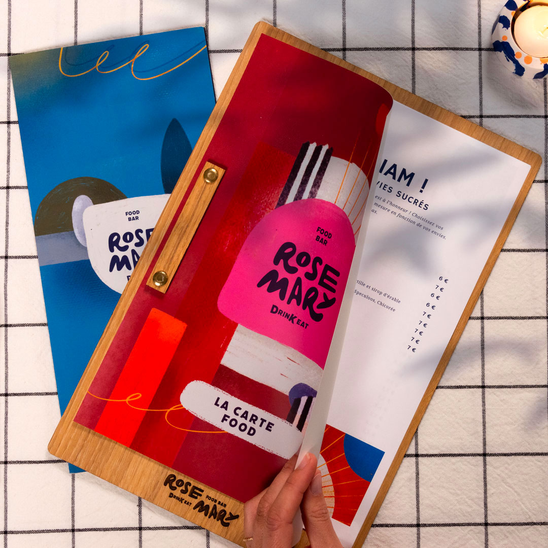 Porte-menu de restaurant en bois de ch&ecirc;ne avec gravure laser